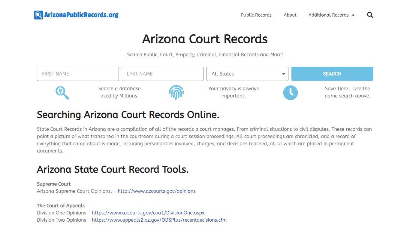 Arizona Court Records: ArizonaPublicRecords.org
